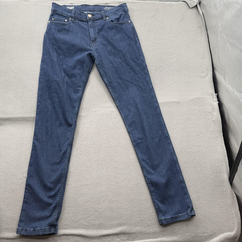 Mugsy Jeans Mens 32x34 (Fits 31/33) Blue Studio Blues Tapered Slim Stretch.